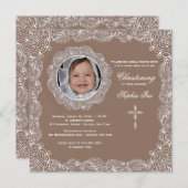 Cadre photo dentelle Invitation blanche (Devant / Derrière)