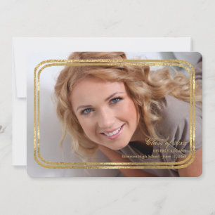 Cadre photo double mince en or pour invitation de