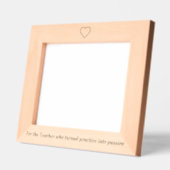 Cadre photo en bois gravé - "Pour l'enseignant" (Gauche)