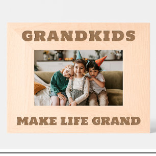Cadre photo en bois personnalisé pour grands-paren