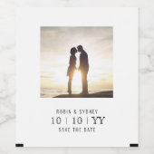 Cadre photo | Enregistrer La Date | Vin Étiquette  (Étiquettes simples)