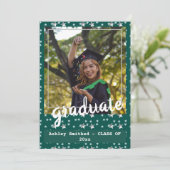 Cadre photo étoiles vertes modernes Invitation de  (Debout devant)