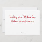 Cadre photo floral Carte de la fête des Mères (Dos)