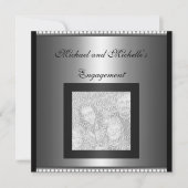 Cadre photo glamour invitation mariage argent (Devant)