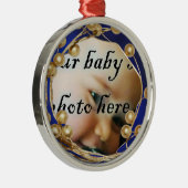 Cadre photo Gold Blue Argent Ornement de Noël (Droite)