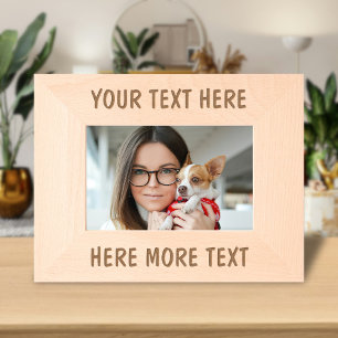 Cadre photo gravé au laser avec nom de texte perso