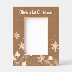 Cadre photo gravé au laser pour le premier Noël de