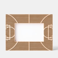 Cadre photo gravé laser du terrain de basket-ball