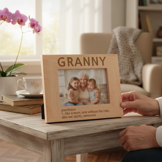 Cadre photo gravé laser Granny Definition