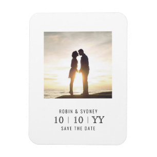 Cadre photo   Magnet   Enregistrer la date en blan