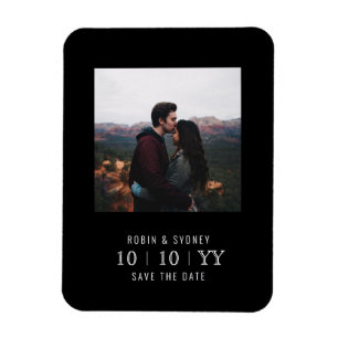 Cadre photo   Magnet   Enregistrer La Date   Noir