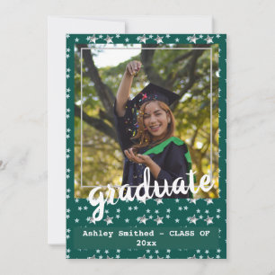 Cadre photo Modern Green Stars Invitation de remis