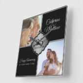 Cadre photo personnalisé 25e anniversaire Horloge (Angle)