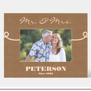 Cadre photo personnalisé en bois pour couple M. et