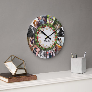 Cadre photo personnalisé Horloge | Cadeau de Noël