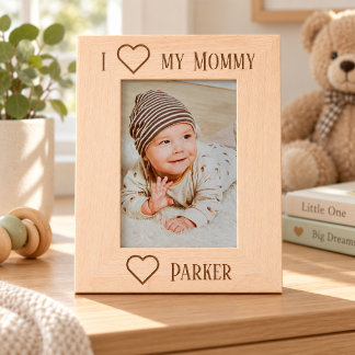 Cadre photo personnalisé « J'aime ma maman »