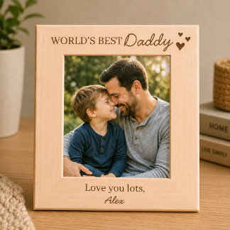 Cadre photo personnalisé 'Meilleur Papa du Monde'