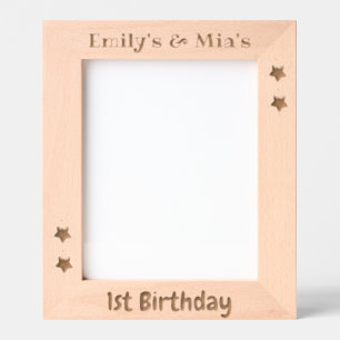 Cadre photo personnalisé pour jumeaux, 1er anniver