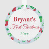 Cadre photo personnalisé Premier Noël du bébé (dos)