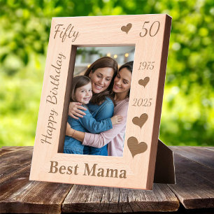 Cadre photo pour les 50 ans de Maman avec nom et c