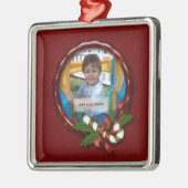 Cadre photo sucre de canne Ornement de Noël (Gauche)