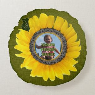Cadre photo tournesol Coussin rond