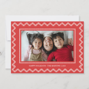 Cadre point de croix joyeuses fêtes Carte de Noël