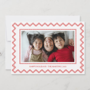 Cadre point de croix joyeuses fêtes carte de Noël