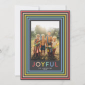 Cadre rayé coloré | Carte photo de vacances (Devant)