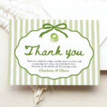 Cadre rayé vert sauge Arc Matcha Carte de remercie