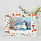 Cadre Red Poppy - Merci photo Mariage (Debout devant)