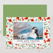 Cadre Red Poppy - Merci photo Mariage (Devant / Derrière)