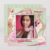 Cadre romantique Photo Invitation (Devant / Derrière)