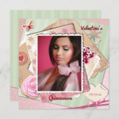 Cadre romantique Photo Invitation (Devant / Derrière)