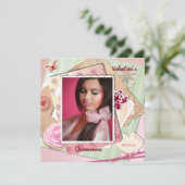 Cadre romantique Photo Invitation (Debout devant)