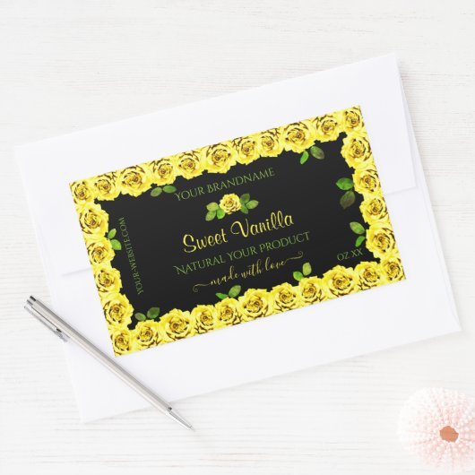 Cadre rose jaune sur Étiquette d'emballage de prod (Enveloppe)