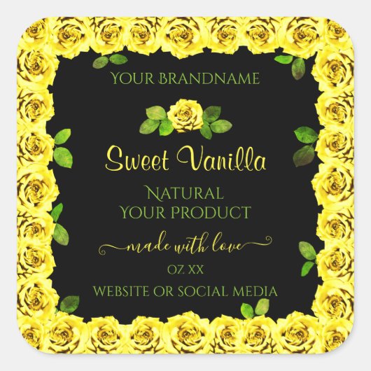 Cadre rose jaune sur Étiquette d'emballage de prod (Devant)