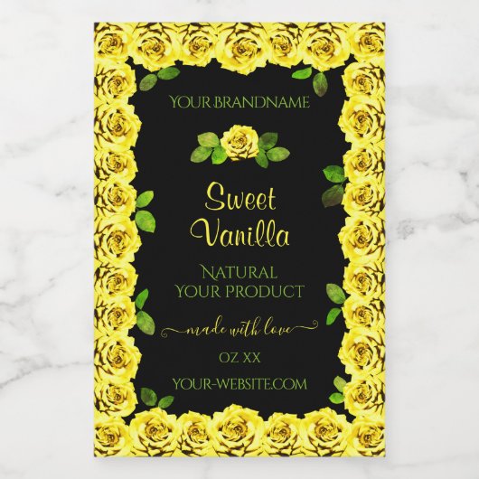 Cadre rose jaune sur Étiquette d'emballage de prod (Étiquettes simples)