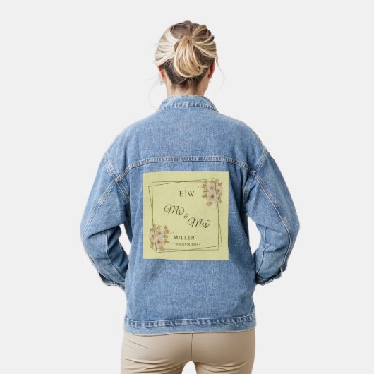 Cadre Rose – Monogramme Jaune Céleste Mariage (Modèle)