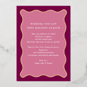 Cadre rose ondulé, vacances modernes, carte photo  (Verso)