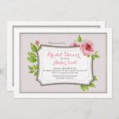 Cadre rose Peony 2 Invitation (Devant / Derrière)