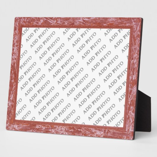 Cadre rouge classique Ajouter une plaque photo (Côté)