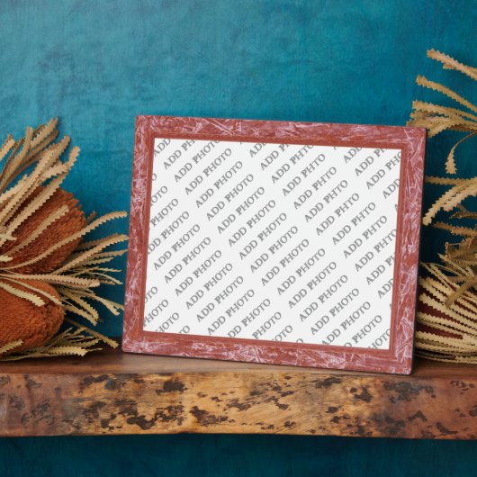Cadre rouge classique Ajouter une plaque photo (Côté)