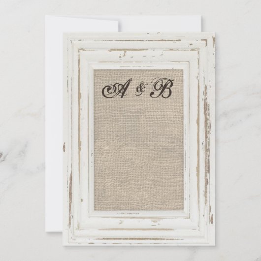 Cadre rustique blanc et Faire-part de mariage Burl (Dos)