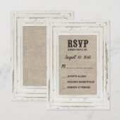 Cadre Rustique Blanc & Faire-Part de Mariage Kelly (Devant / Derrière)