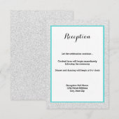 Cadre scintillant blanc et sarcelle - Invitation à (Devant / Derrière)