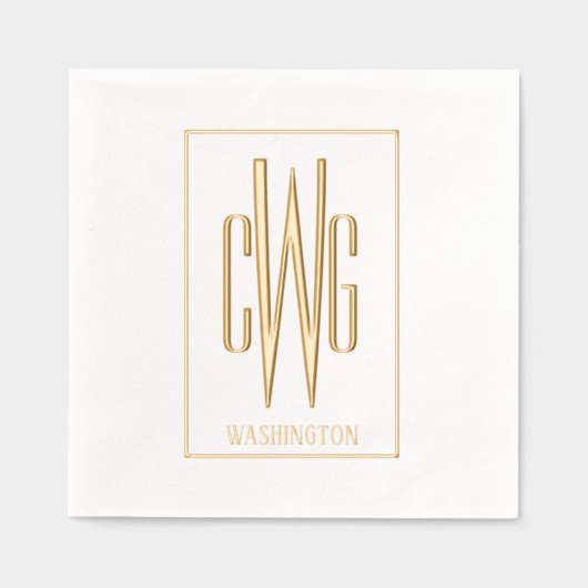 Cadre simple 3 Lettre initiale Monogramme Nom #4 (Recto)