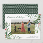 cadre verdoyant de vacances joyeux carte de noël (Devant / Derrière)