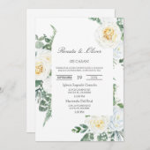 Cadre verdoyant Faire-part de mariage espagnole (Devant / Derrière)