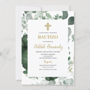 Cadre verdoyant invitation au baptême